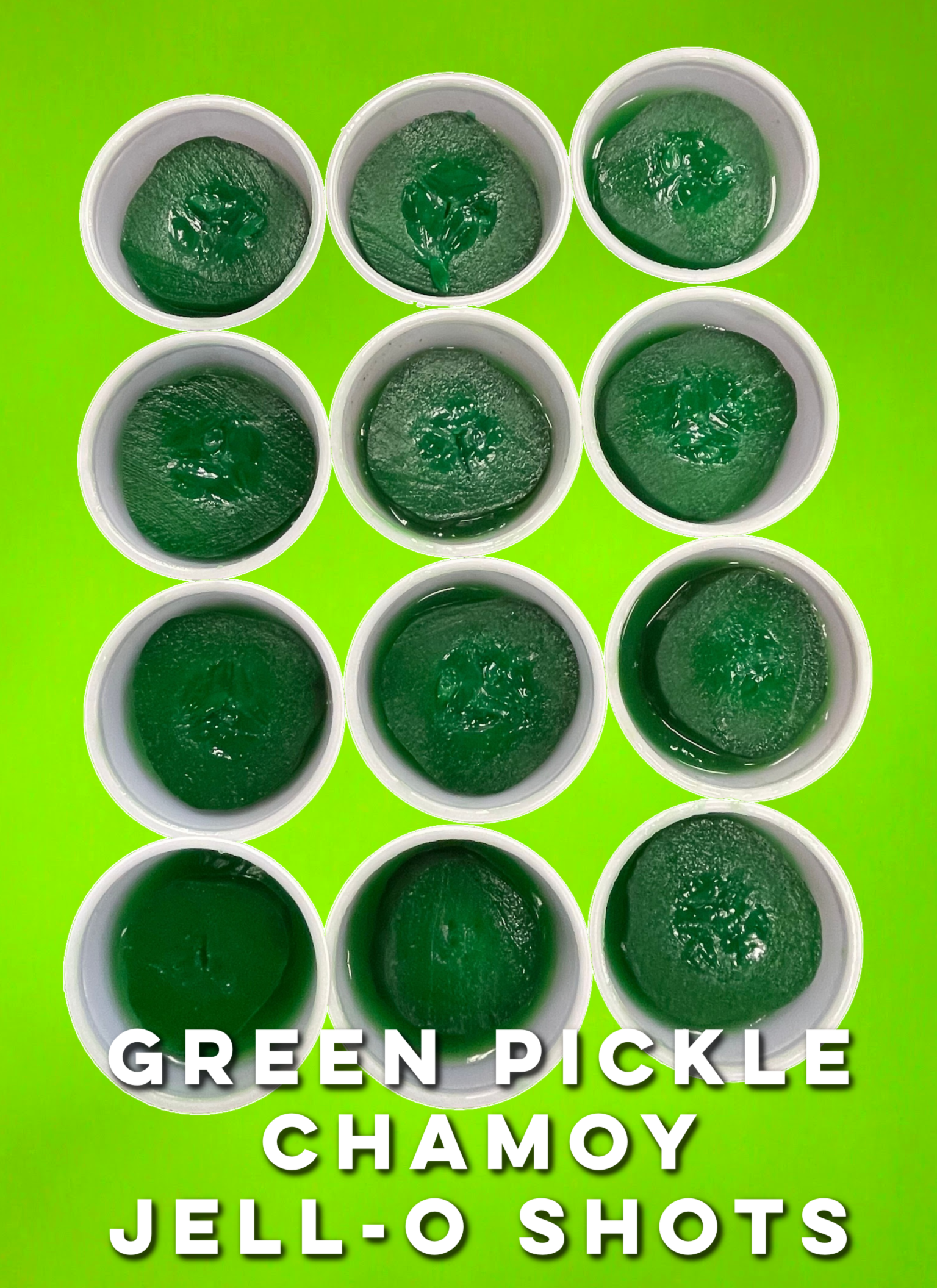 Green Pickle Chamoy Jell-O Shots