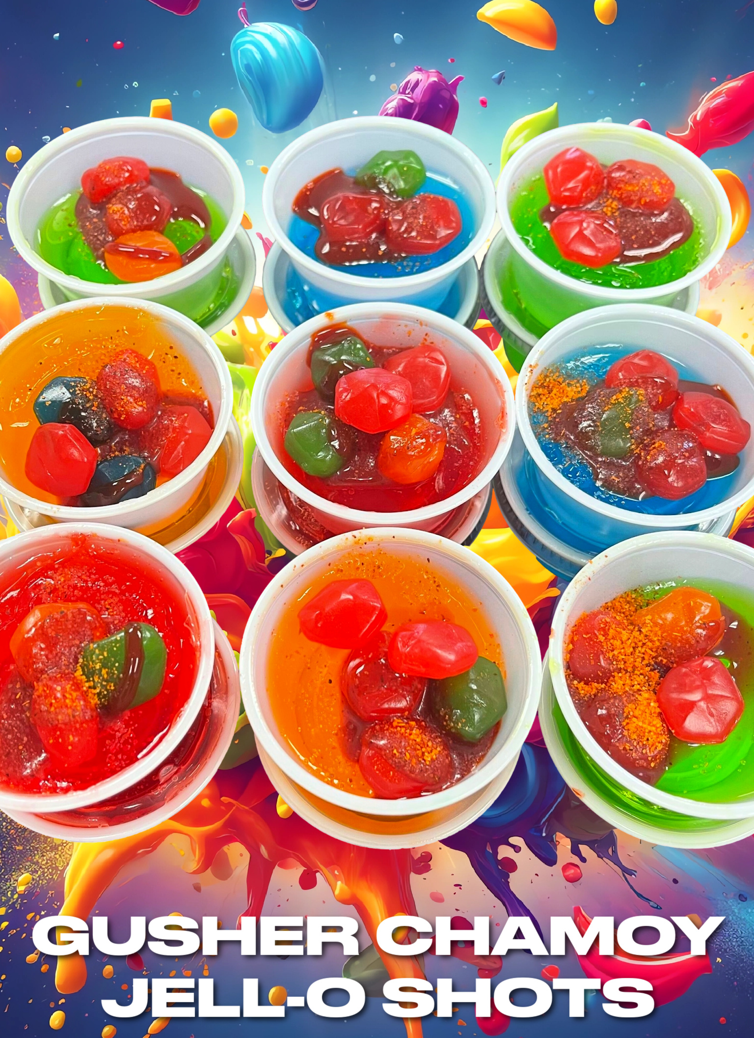 Gusher Chamoy Jell-O Shots