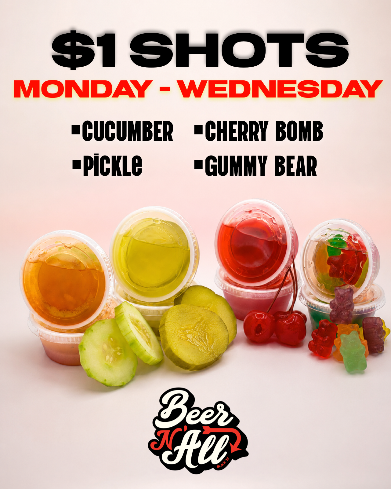 $1 Shots Monday-Wednesday
